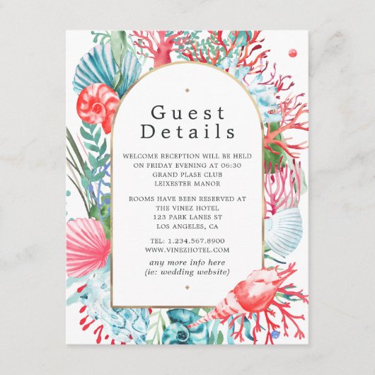 Blauwgroen en Koraalzomerwedstrijd - Details Informatiekaartje (Voorkant)