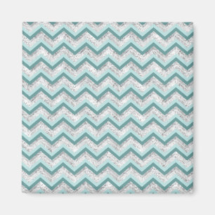 Blauwgroen en kristal zigzagpatroon magneet