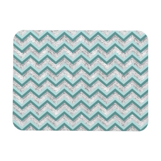 Blauwgroen en kristal zigzagpatroon magneet (Horizontaal)