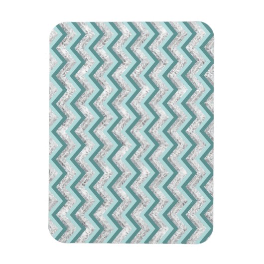 Blauwgroen en kristal zigzagpatroon magneet (Verticaal)