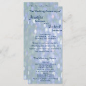 Blauwgroen en lavendel bokeh huwelijksprogramma programmakaart (Voorkant / Achterkant)