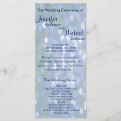 Blauwgroen en lavendel bokeh huwelijksprogramma programmakaart (Voorkant)