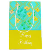 Blauwgroen en Lemon Limoen Birthday Gift Canvas ta Medium Cadeauzakje (Voorkant)