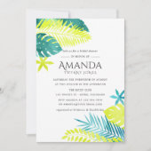Blauwgroen en Lemon Tropical Bridal Shower Invitat Kaart (Voorkant)