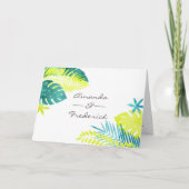 Blauwgroen en Lemon Tropical Wedding Programma (Voorkant)