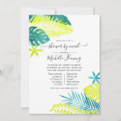 Blauwgroen en Lemon Tropisch Baby shower per post Kaart (Voorkant)