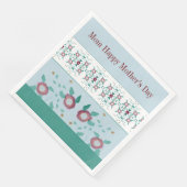 Blauwgroen en lichtblauw, met Floral georiënteerd Servet (Hoek)