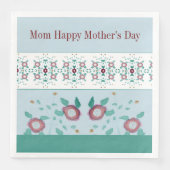 Blauwgroen en lichtblauw, met Floral georiënteerd Servet (Voorkant)