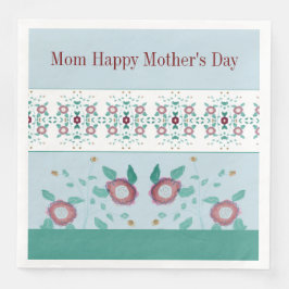 Blauwgroen en lichtblauw, met Floral georiënteerd Servet