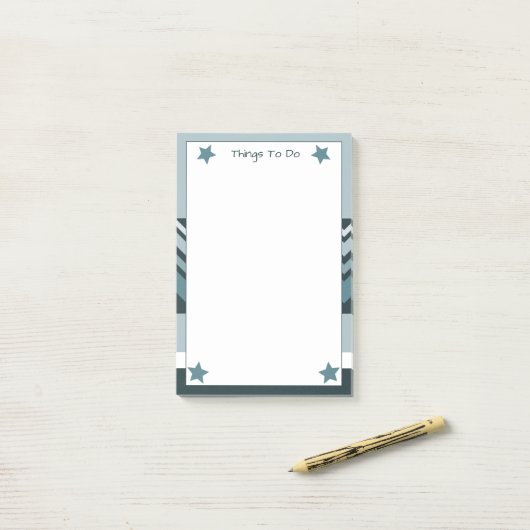 Blauwgroen en Lichtblauw Post-it® Notes (Op bureau)