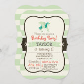 Blauwgroen en lichte groene Unicorn Kaart (Voorkant / Achterkant)