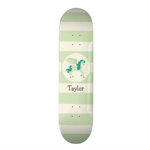 Blauwgroen en lichte groene Unicorn Persoonlijk Skateboard