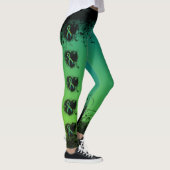 Blauwgroen en lime groen grunge hart leggings (Rechts)