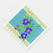 Blauwgroen en Limoen gebarsten papierdiners Servet (Hoek)