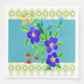 Blauwgroen en Limoen gebarsten papierdiners Servet (Voorkant)