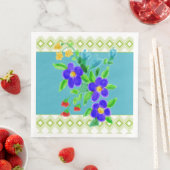 Blauwgroen en Limoen gebarsten papierdiners Servet (Insitu)