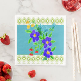 Blauwgroen en Limoen gebarsten papierdiners Servet