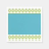 Blauwgroen en Limoen gepatterd papier Cocktail Nap Servet (Voorkant)