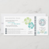 Blauwgroen en Limoen hibiscus Flower Boarding Pass Kaart (Voorkant)