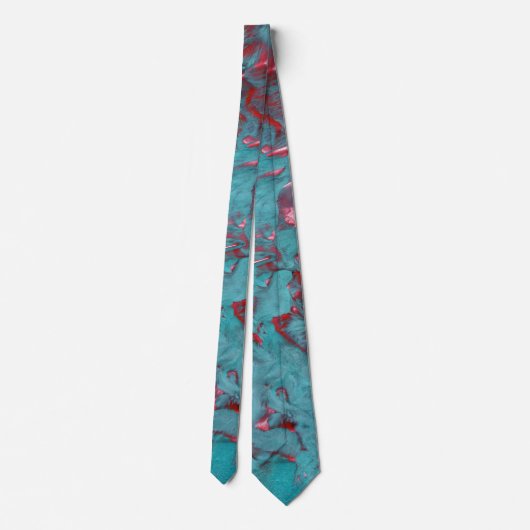 Blauwgroen en Magenta gekruld marmer Stropdas (Achterkant)
