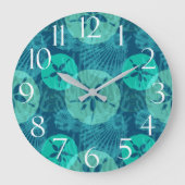 Blauwgroen en marineblauw zeewier grote klok (Voorkant)