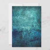 Blauwgroen en marineblauwe Waterverf bruiloft Kaart (Achterkant)