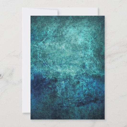 Blauwgroen en marineblauwe Waterverf bruiloft Kaart (Achterkant)