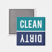 Blauwgroen en Navy Blue Dishwasmachine Magneet (Voorkant / Achterkant)