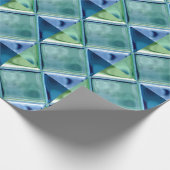 Blauwgroen en Navy Glass Mosaic Tile Art Cadeaupapier (Hoek)