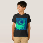 Blauwgroen en Navy Nautical Octopus Tentacle T-shirt (Voorkant volledig)