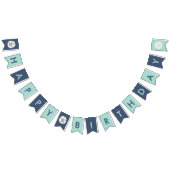 Blauwgroen en Navy Sandollar Birthday Banner (Alle)