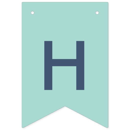 Blauwgroen en Navy Sandollar Birthday Banner (Tweede vlag)