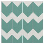Blauwgroen en niet wit Chevron Pattern Stof (Close Up)