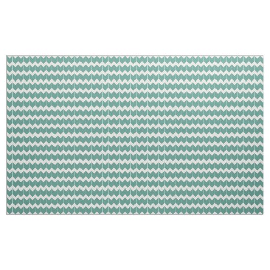 Blauwgroen en niet wit Chevron Pattern Stof (Yard (91,4 cm))