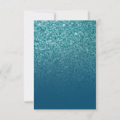 Blauwgroen en Ocean Blue Ombre Glitter Save the Da Kaart (Achterkant)