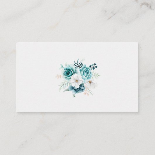 Blauwgroen en Off-White Wildflower Registry Kaart (Achterkant)