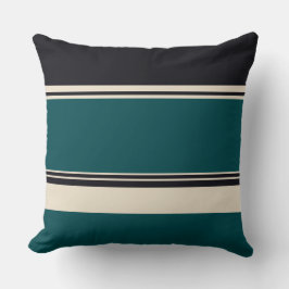 Blauwgroen en onyx strepes kussen