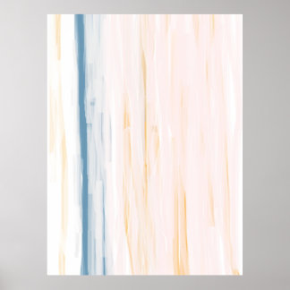 Blauwgroen en Oranje Abstract Poster afdrukken