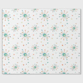 Blauwgroen en Oranje atoomtijdperk, midden eeuw Cadeaupapier (Vlak)