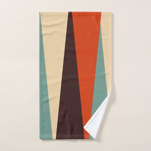 Blauwgroen en Oranje Bad Handdoek (Handdoek)