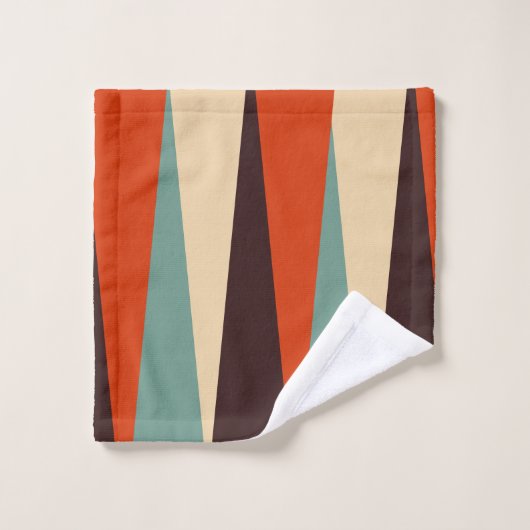 Blauwgroen en Oranje Bad Handdoek (Wasdoekje)