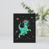 Blauwgroen en Oranje Dilofoosaurus Dinos in de rui Briefkaart (Staand voorkant)