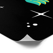 Blauwgroen en Oranje Dilofoosaurus Dinos in de rui Poster (Hoek)