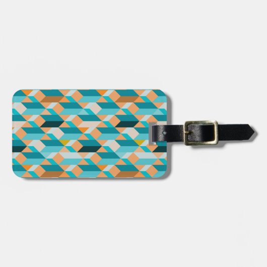 Blauwgroen en Oranje modellen Bagagelabel (Voorkant horizontaal)
