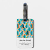 Blauwgroen en Oranje modellen Bagagelabel (Achterkant verticaal)