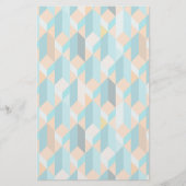 Blauwgroen en Oranje modellen Briefpapier (Voorkant)