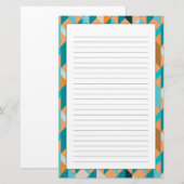 Blauwgroen en Oranje modellen Briefpapier (Voorkant / Achterkant)