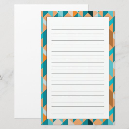 Blauwgroen en Oranje modellen Briefpapier (Voorkant / Achterkant)