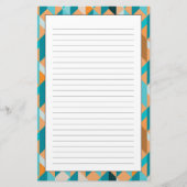 Blauwgroen en Oranje modellen Briefpapier (Voorkant)