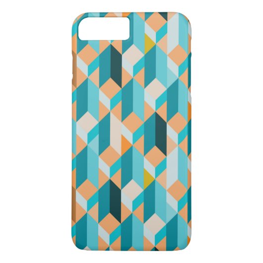 Blauwgroen en Oranje modellen Case-Mate iPhone Case (Achterkant)